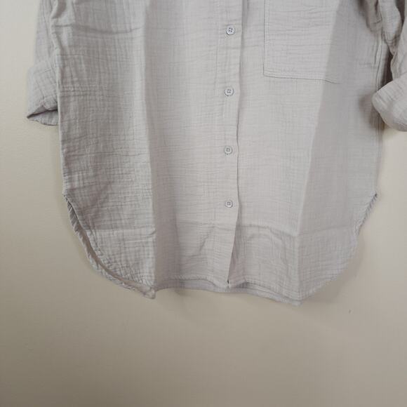 Bobi Long Sleeve Button Down Shirt in Tan Size S - Picture 4 of 9